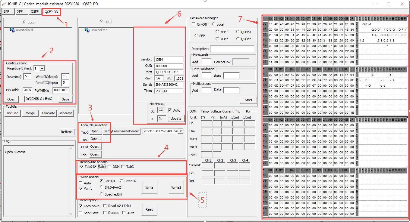 QSFP-DD optical module (Writing firmware  information tutorial)